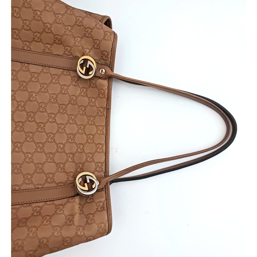 GUCCI GG Twins Guccissima Tan Brown Leather 232956 Tote Bag Made in Italy - Picture 4 of 16